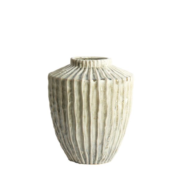 Light & Living Vaas deco Ø32x40 cm TALEA keramiek olijf groen-crème