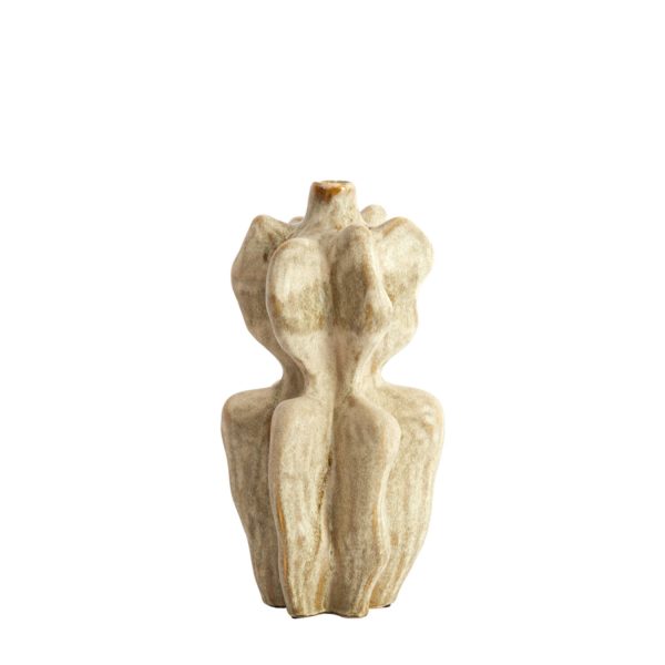 Light & Living Vaas deco 19x17x37 cm NARA keramiek olijf groen