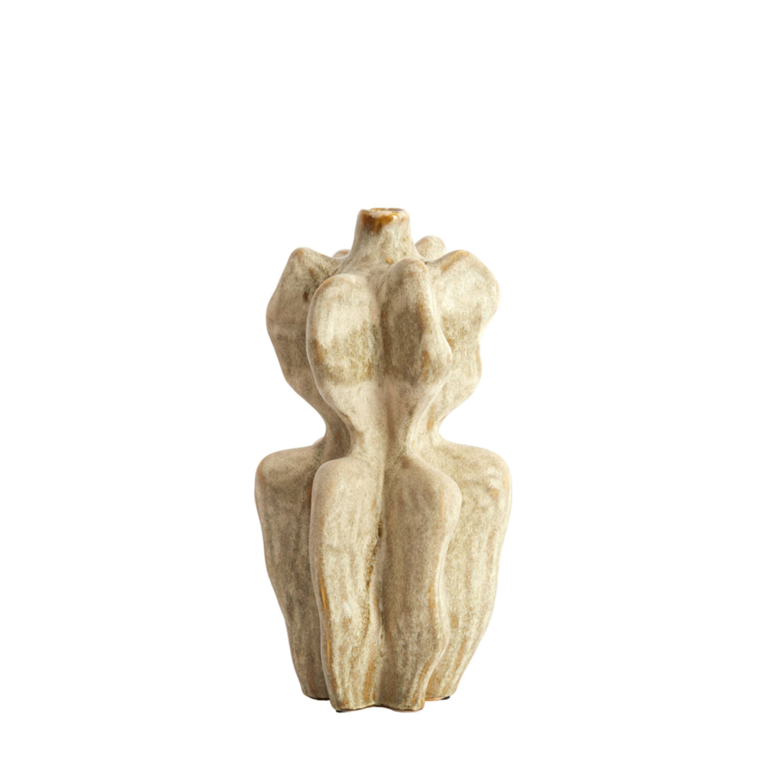 Light & Living Vaas deco 19x17x37 cm NARA keramiek olijf groen