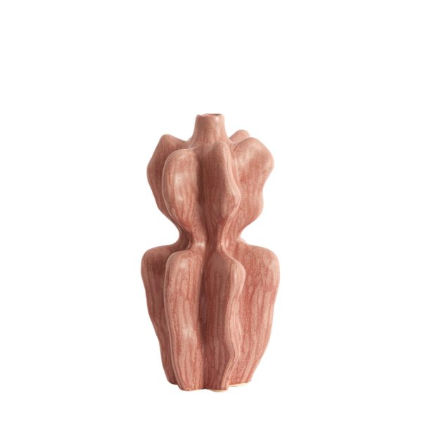 Light & Living Vaas deco 19x17x37 cm NARA keramiek koraal-rood