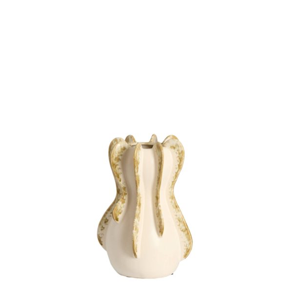 Light & Living Vaas deco Ø16x27 cm MAGOME keramiek crème+olijf groen