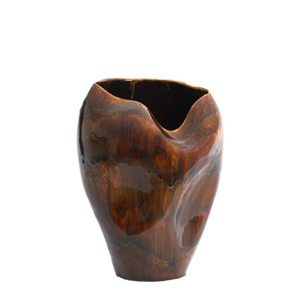 Light & Living Vaas deco Ø39x53 cm AZURA keramiek donker bruin