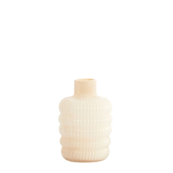 Light & Living Vaas Ø13,5x20,5 cm LUNETTE glas crème