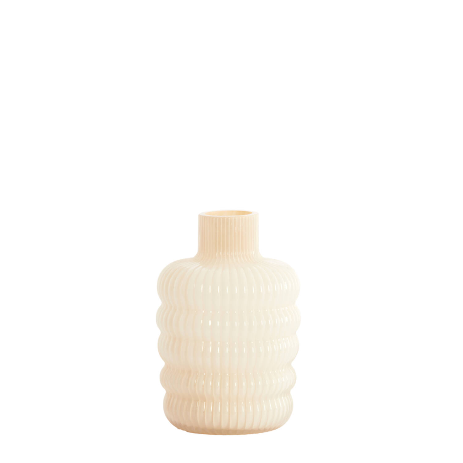 Light & Living Vaas Ø13,5x20,5 cm LUNETTE glas crème