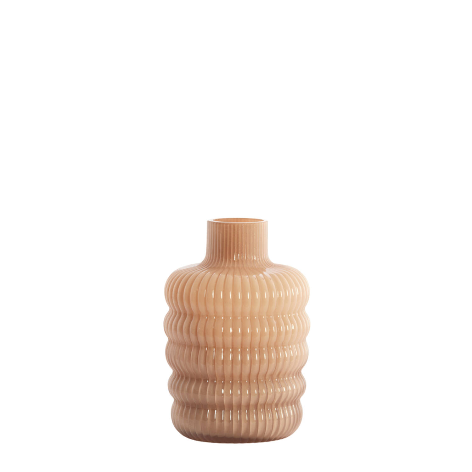 Light & Living Vaas Ø13,5x20,5 cm LUNETTE glas karamel