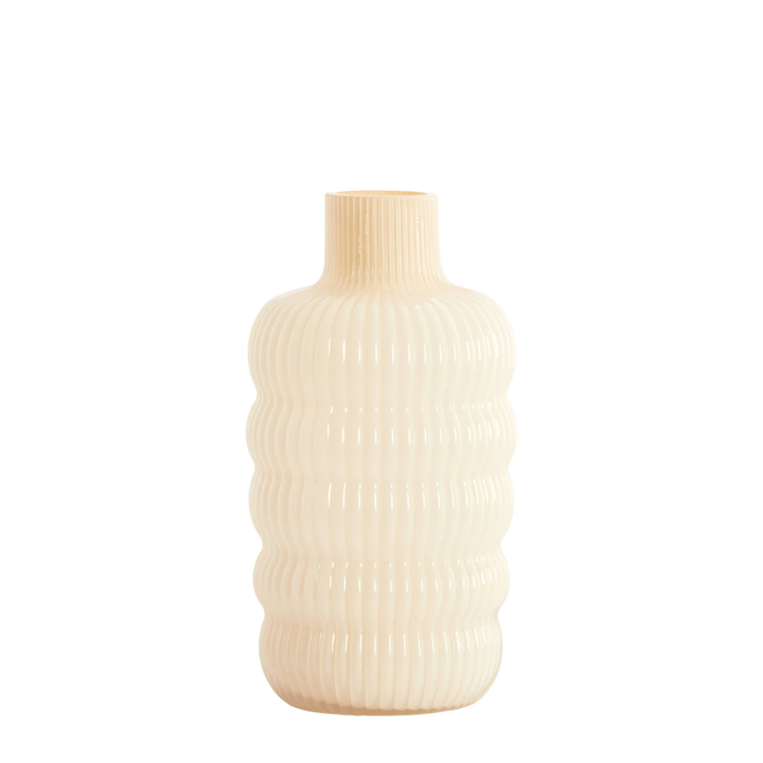 Light & Living Vaas Ø15,5x30 cm LUNETTE glas crème