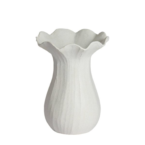 Light & Living Vaas deco Ø23,5x30,5 cm ZENORA keramiek mat crème