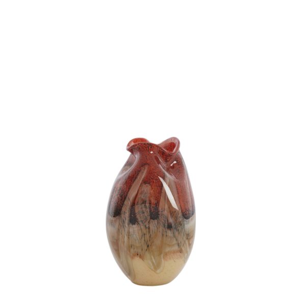 Light & Living Vaas Ø14,5x25 cm JORIEN glas rood+taupe