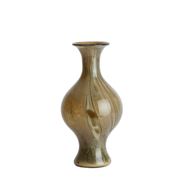 Light & Living Vaas Ø19x40 cm JORVEN glas taupe+olijf groen