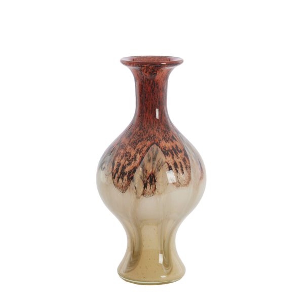 Light & Living Vaas Ø19x40 cm JORVEN glas rood+taupe
