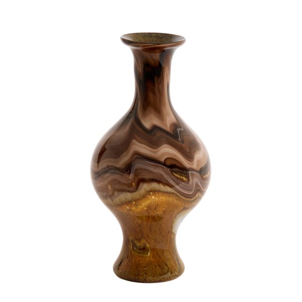 Light & Living Vaas Ø19x40 cm JORVEN glas bruin+crème+zwart