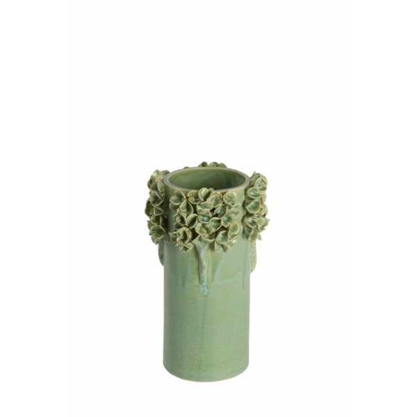 Light & Living Vaas deco Ø16x24 cm LUSERNA keramiek mint groen