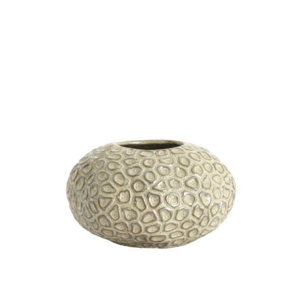Light & Living Theelicht Ø16,5x9,5 cm CAREZZA keramiek taupe