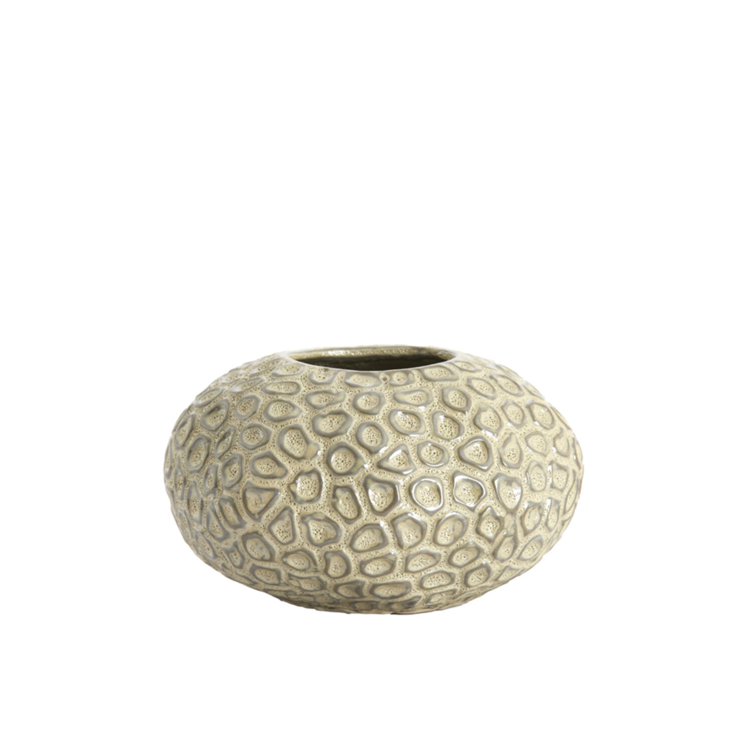 Light & Living Theelicht Ø16,5x9,5 cm CAREZZA keramiek taupe