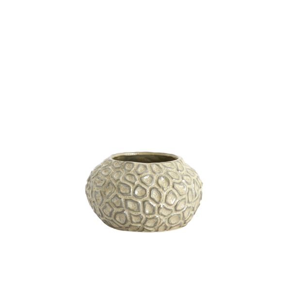 Light & Living Theelicht Ø12x7,5 cm CAREZZA keramiek taupe