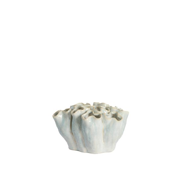 Light & Living Vaas deco 21,5x16,5x13 cm DIAGO keramiek licht blauw+crème