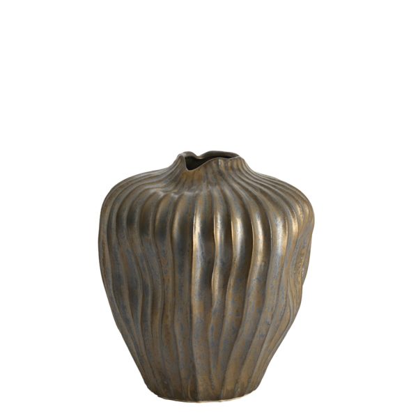 Light & Living Vaas deco Ø30x35 cm VECHHIA keramiek antiek brons