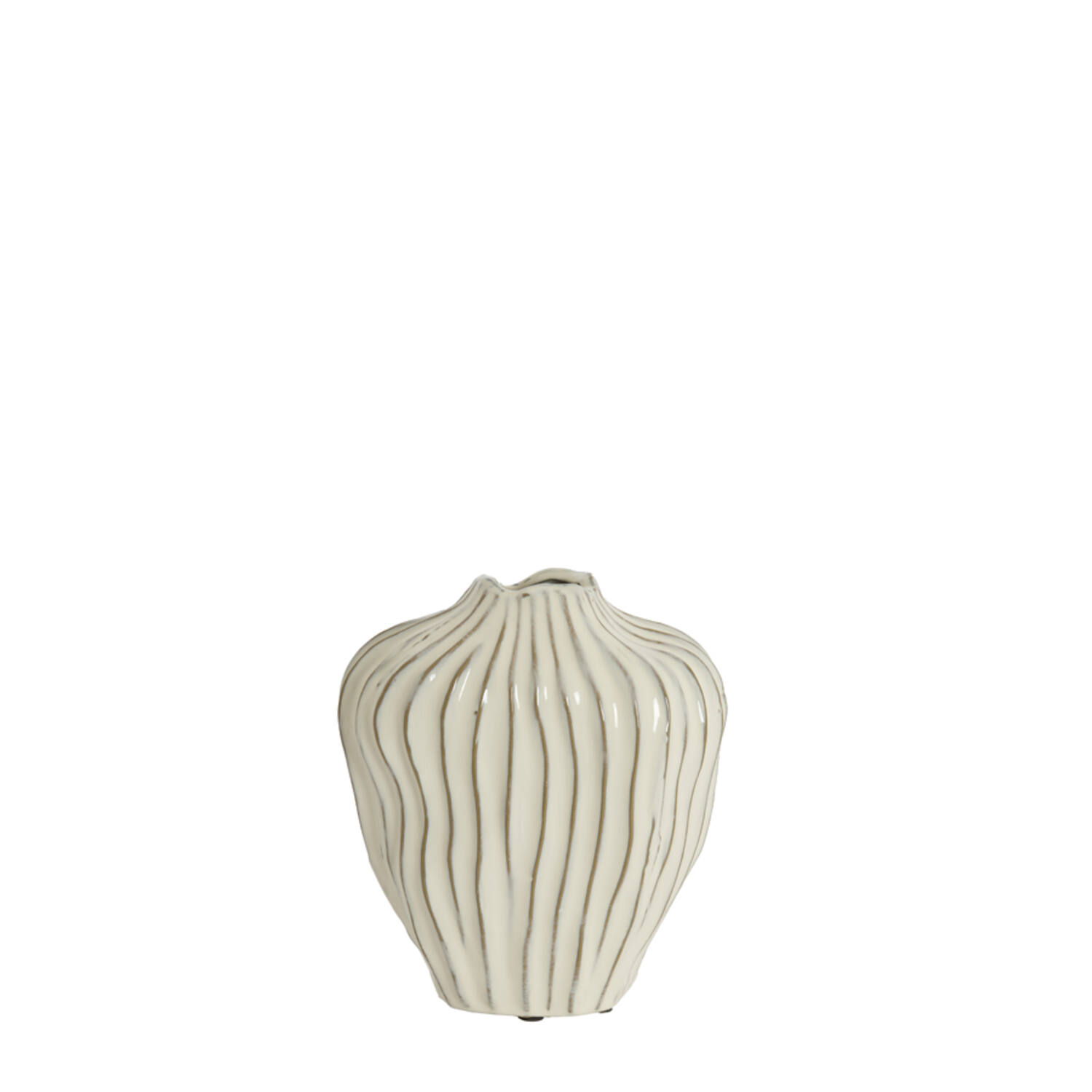 Light & Living Vaas deco 21x13x25 cm VECHHIA keramiek crème