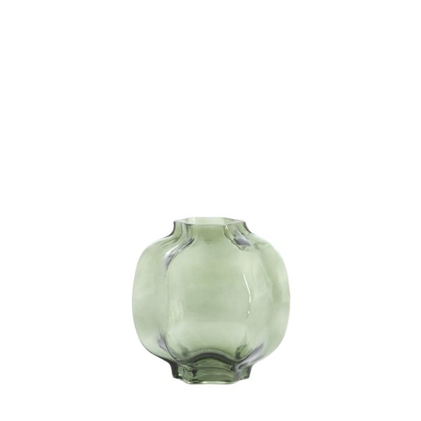 Light & Living Vaas Ø18x18 cm FALZES glas transparant donker groen