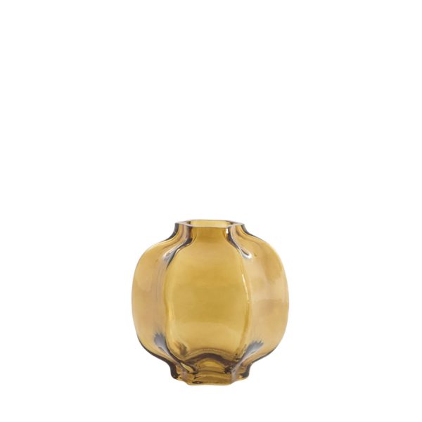 Light & Living Vaas Ø18x18 cm FALZES glas transparant amber