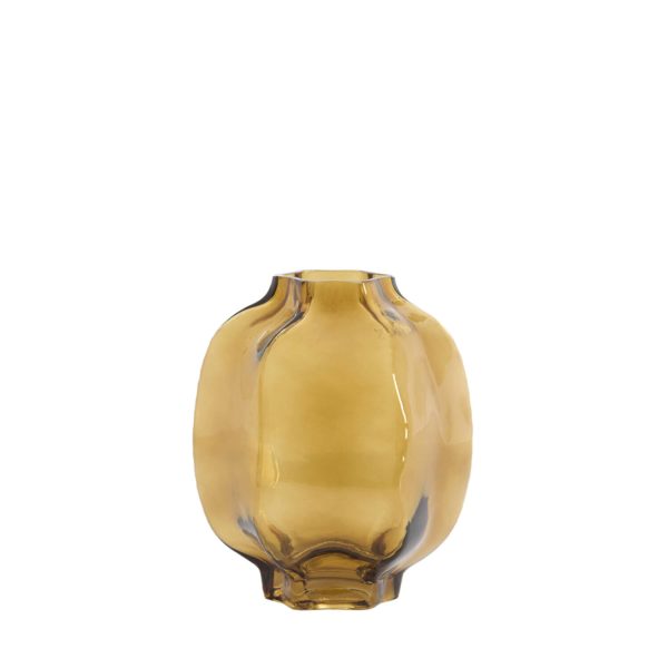 Light & Living Vaas Ø22x23,5 cm FALZES glas transparant amber