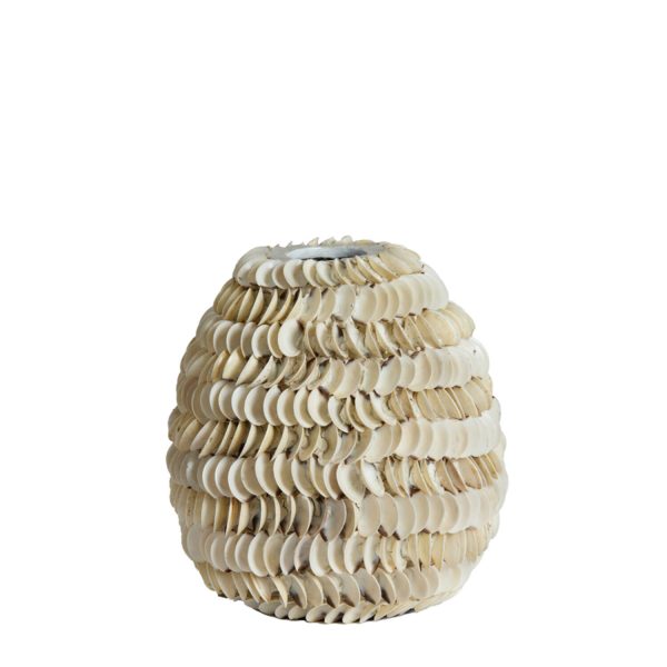 Light & Living Vaas deco Ø26x27 cm SARRIA bamboe+schelp crème