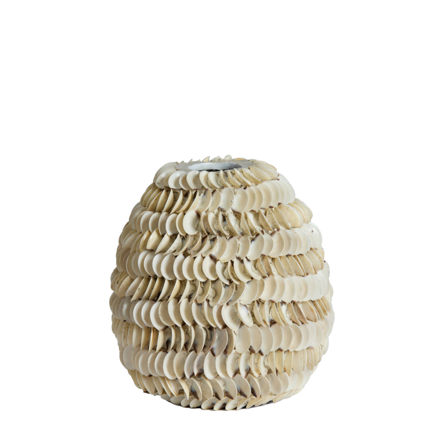 Light & Living Vaas deco Ø26x27 cm SARRIA bamboe+schelp crème