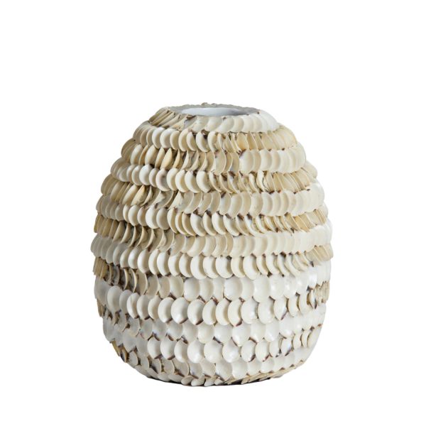 Light & Living Vaas deco Ø33x35 cm SARRIA bamboe+schelp crème