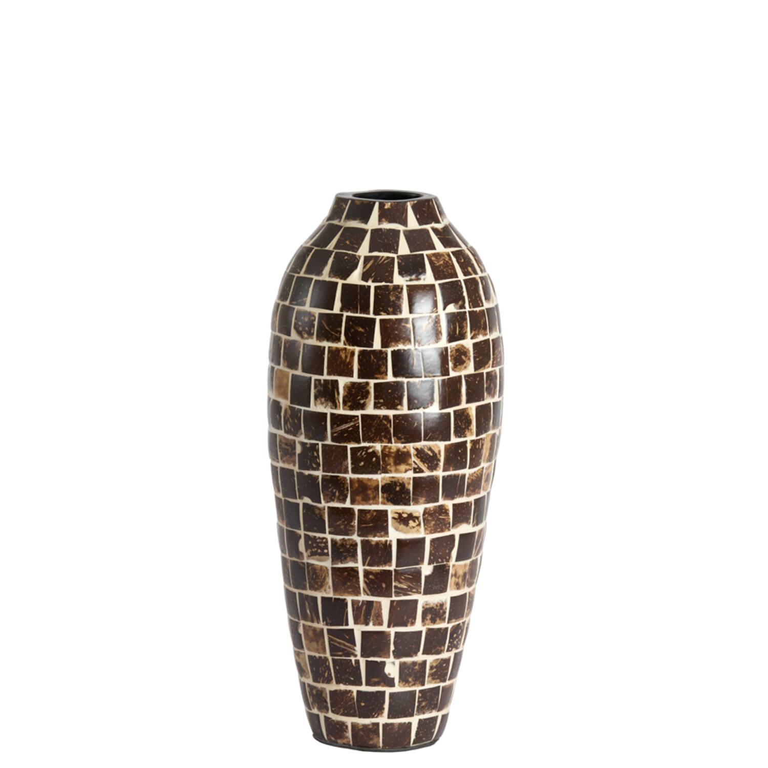 Light & Living Vaas deco Ø17x40 cm TUDELA kokosnoot donker bruin