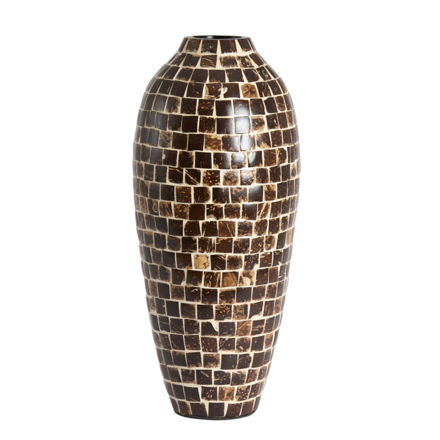 Light & Living Vaas deco Ø22x50 cm TUDELA kokosnoot donker bruin