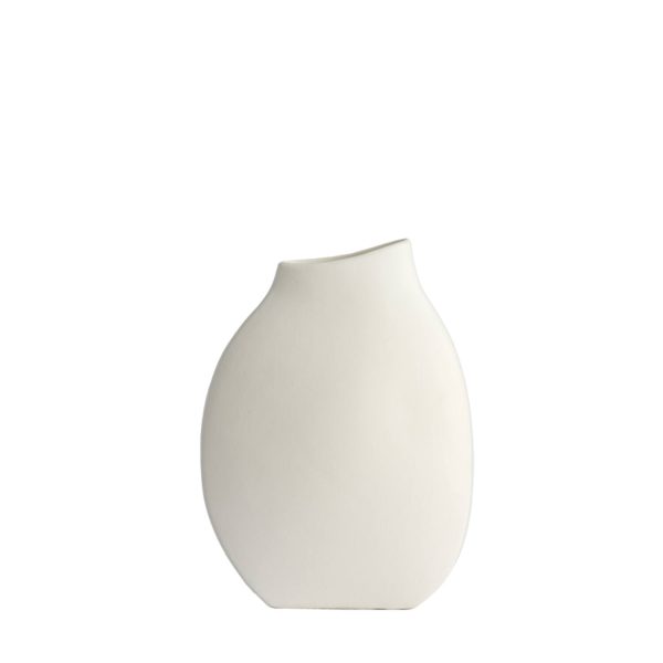 Light & Living Vaas deco 23x9x31,5 cm VOLANO keramiek mat crème