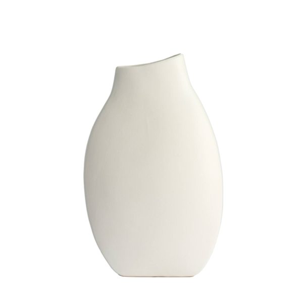 Light & Living Vaas deco 26x11x41,5 cm VOLANO keramiek mat crème