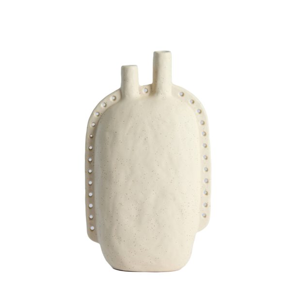 Light & Living Vaas deco 22x9x38 cm VARAZZA keramiek mat beige