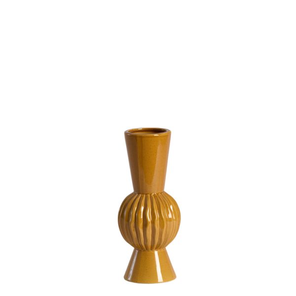 Light & Living Vaas deco Ø13,5x33 cm SUZZARA keramiek cognac