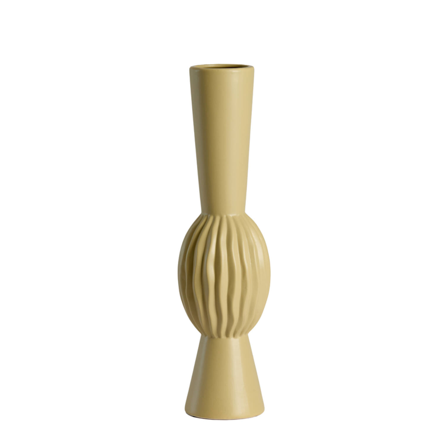 Light & Living Vaas deco Ø13,5x51 cm SUZZARA keramiek licht olijf groen