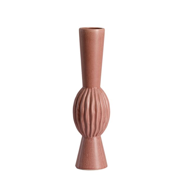 Light & Living Vaas deco Ø13,5x51 cm SUZZARA keramiek oud roze