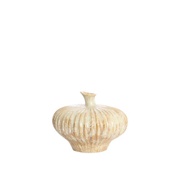 Light & Living Vaas deco 23x22,5x18 cm NEVANO crème+oranje-bruin