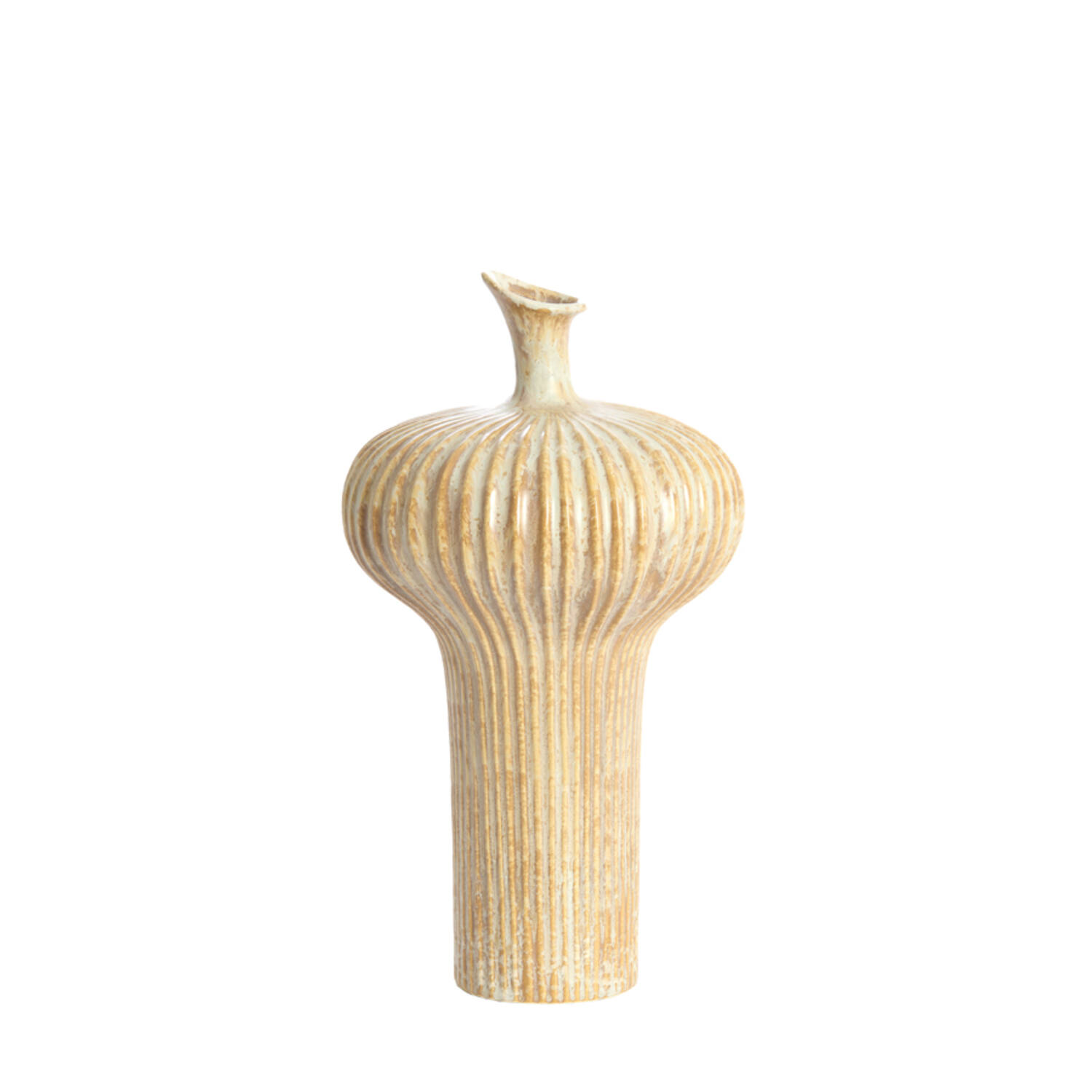 Light & Living Vaas deco Ø23,5x42,5 cm NEVANO crème+oranje-bruin