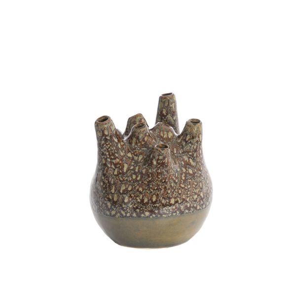 Light & Living Vaas deco Ø19,5x23 cm COSENZA keramiek bruin+brons