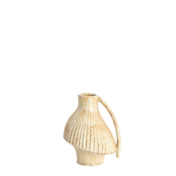 Light & Living Vaas deco 19,5x17,5x22 cm FORLA keramiek crème+oranje-bruin