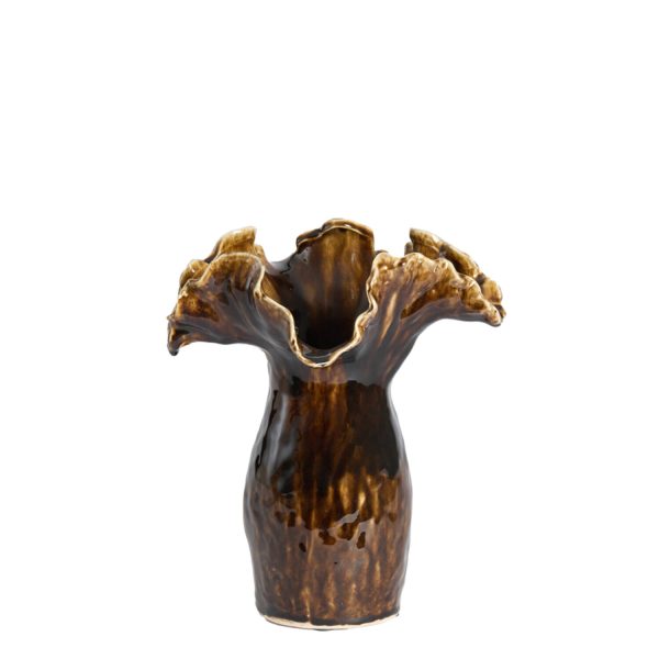 Light & Living Vaas deco 31x24,5x35,5 cm VIVEIRO keramiek donker bruin