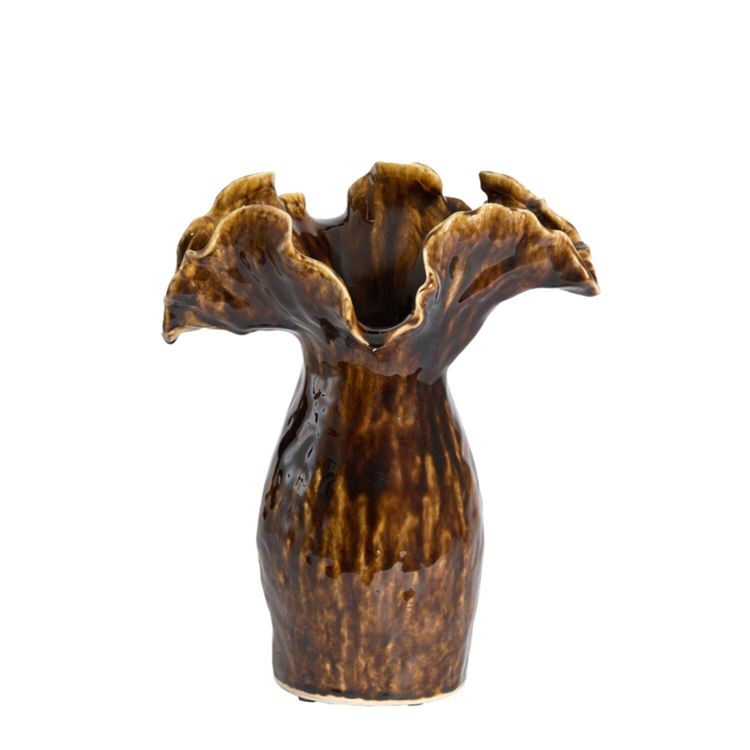 Light & Living Vaas deco 35,5x28x42 cm VIVEIRO keramiek donker bruin