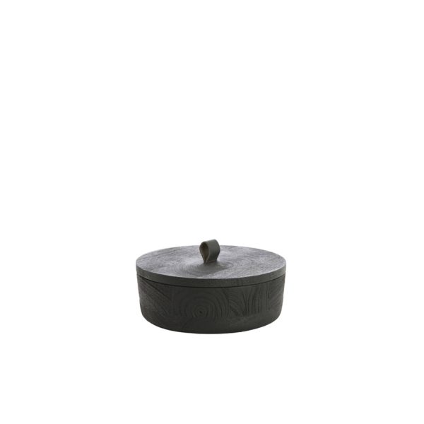 Light & Living Deco box Ø19x7 cm VATLA mango hout zwart