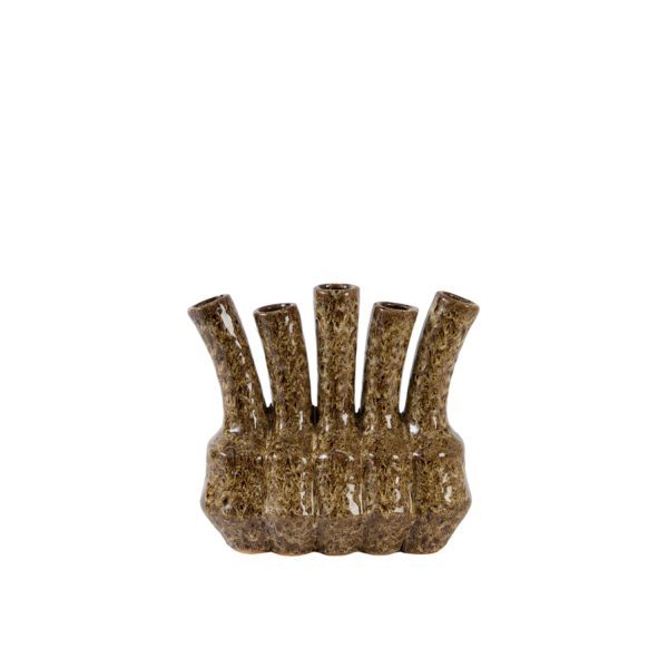 Light & Living Vaas deco 37x18,5x34 cm TUNARI keramiek crème-bruin