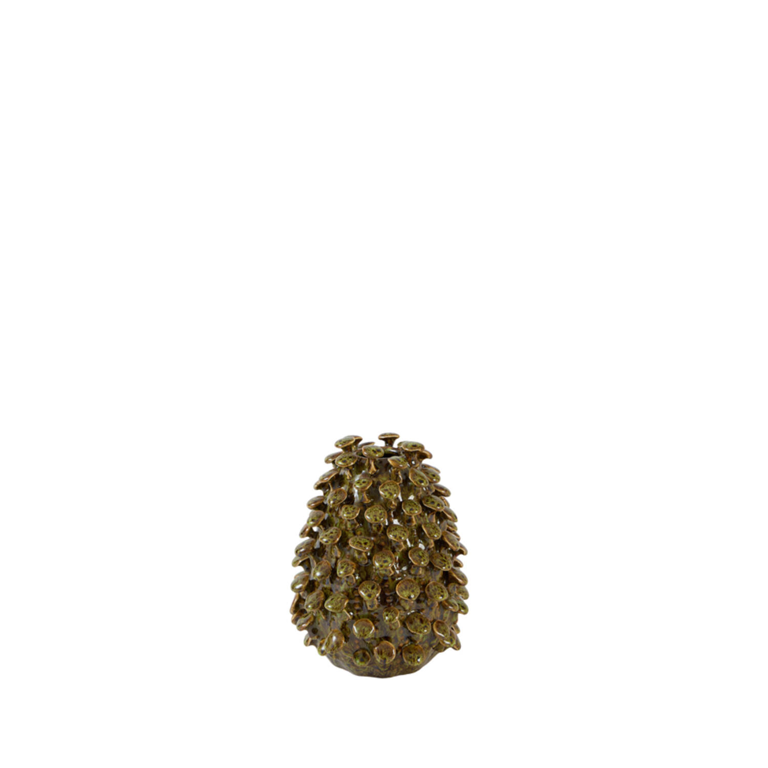 Light & Living Vaas deco Ø16,5x21 cm RUNCU keramiek olijf groen-bruin