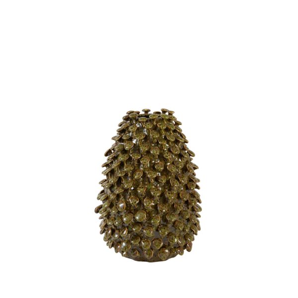 Light & Living Vaas deco Ø25x35 cm RUNCU keramiek olijf groen-bruin