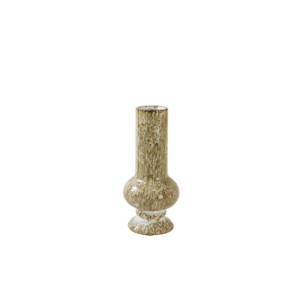 Light & Living Vaas deco Ø12x25 cm CEPARI keramiek crème-olijf groen