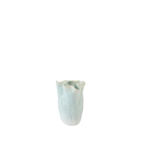 Light & Living Vaas deco Ø16x23 cm TELMO keramiek licht blauw+crème