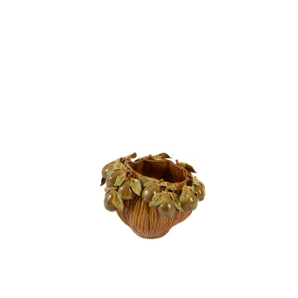 Light & Living Vaas deco 27x25x20 cm LOMI keramiek amber-bruin+olijf groen