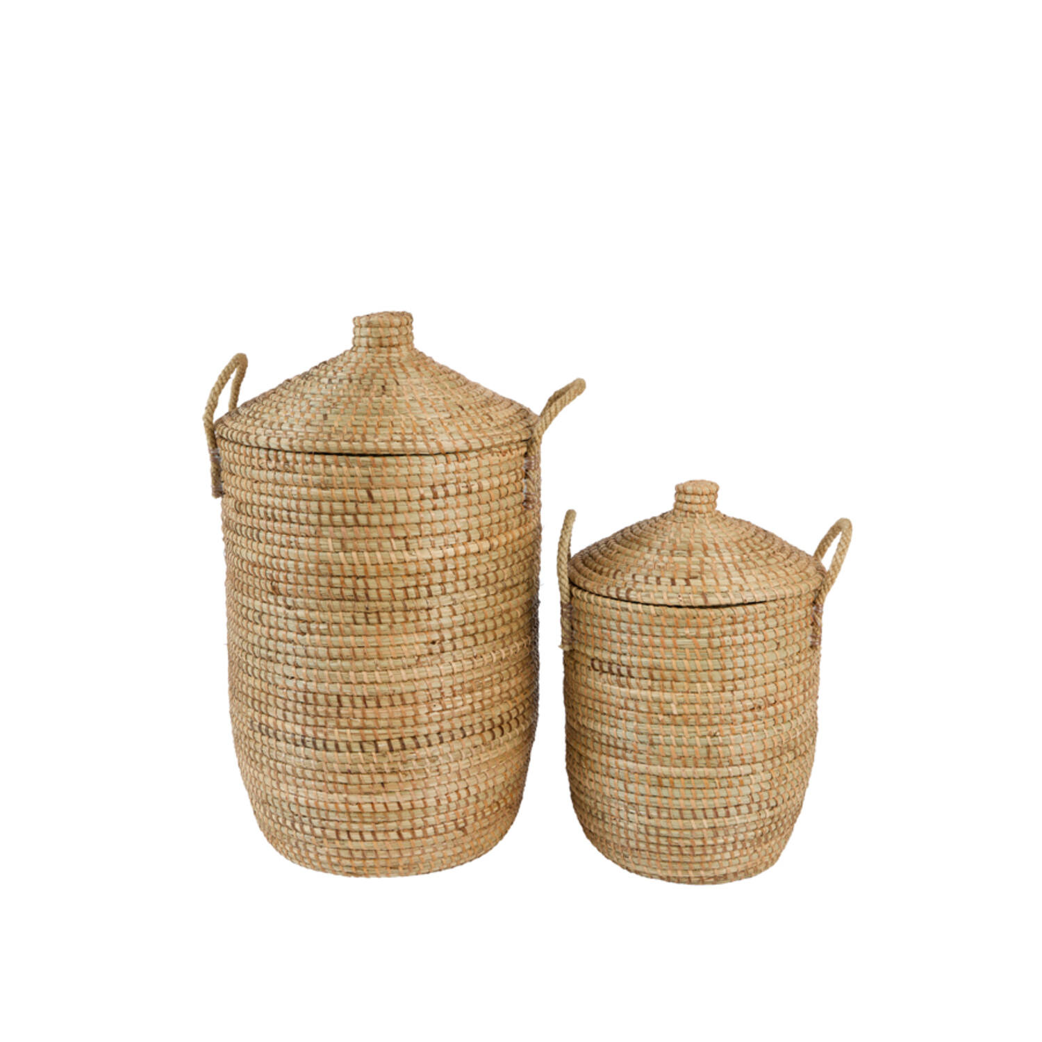 Light & Living Mand S/2 Ø31x48+Ø40x67 cm VELERA zeegras+rotan naturel